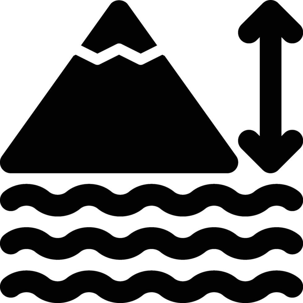 Elevation, Height, Distance Solid Glyph Icon vector