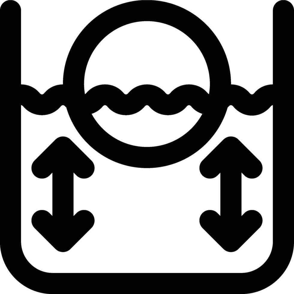 Fluid Statics, Hydrostatics, Pressure Outline Icon vector