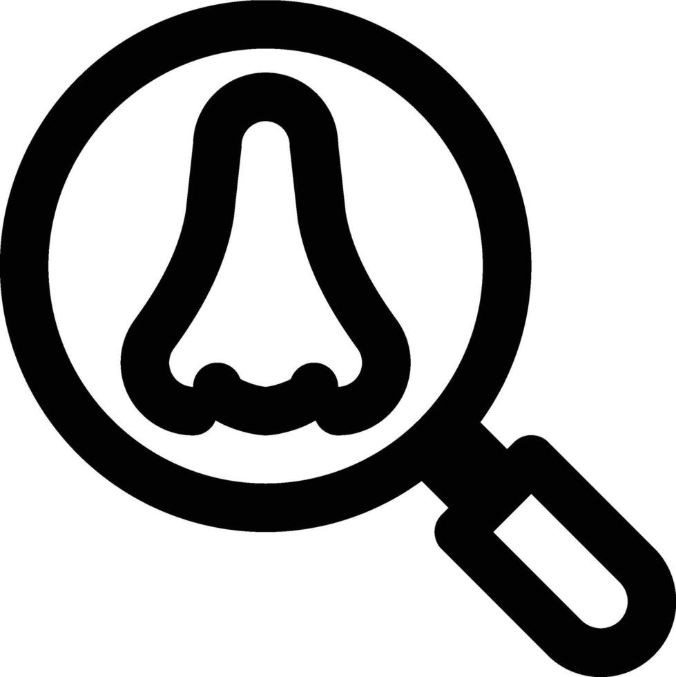 Rhinology, Nose, Research Outline Icon vector