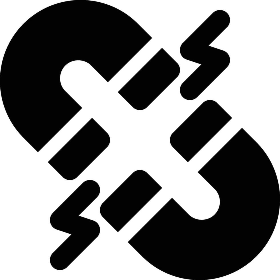 Electromagnetism, Magnetic, Electromagnetic Glyph Solid Icon vector