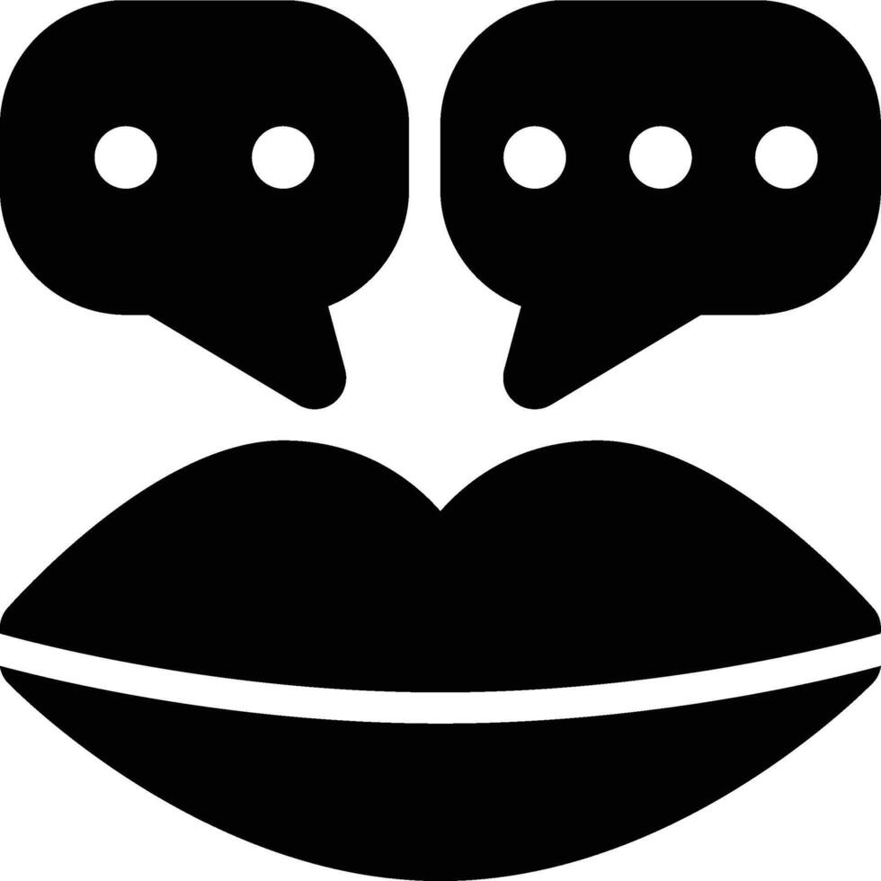 Glossology, Tongue, Language Glyph Solid Icon vector