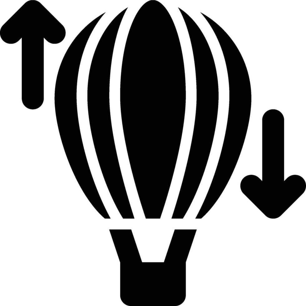 Aerostatics, Science, Air Balloon Glyph Solid Icon vector