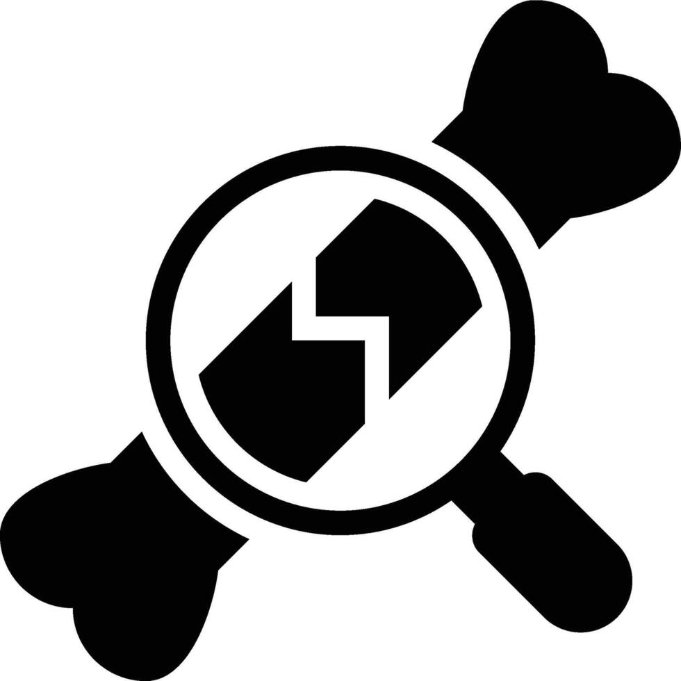 Osteology, Bones, Research Glyph Solid Icon vector