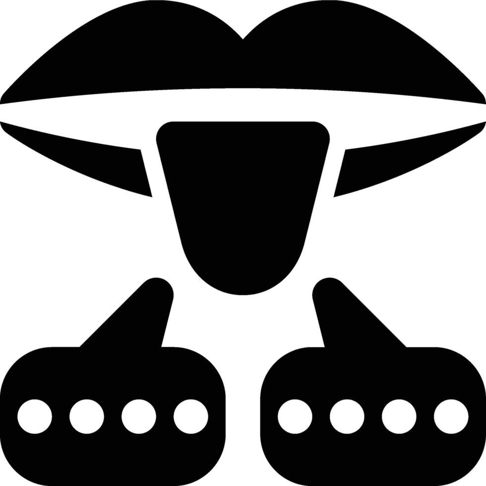 Phonology, Speech, Sound Glyph Solid Icon vector