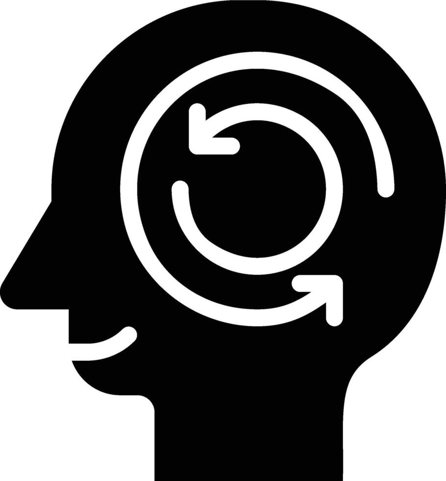 Psychology, Mindset, Mind Glyph Solid Icon vector