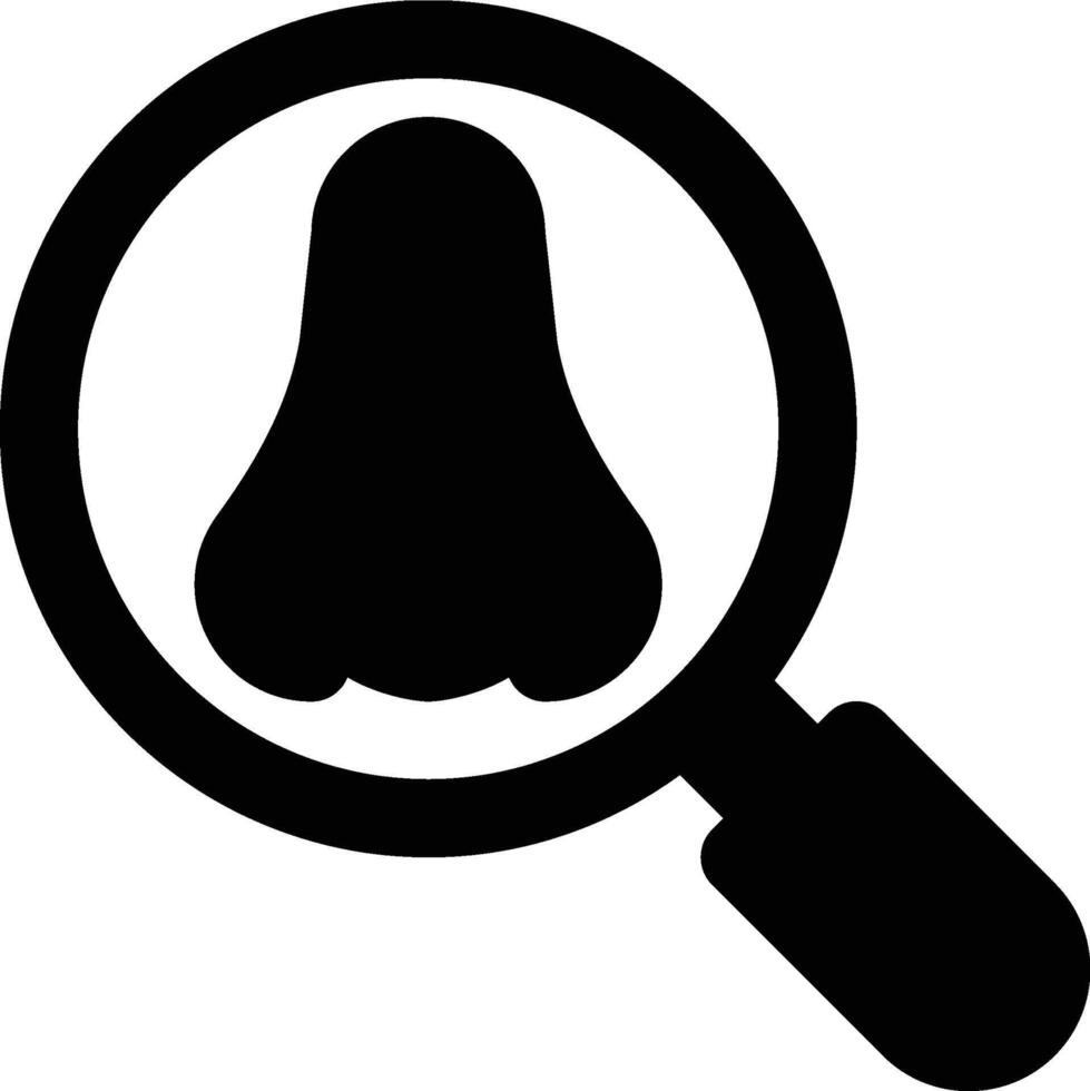 Rhinology, Nose, Research Glyph Solid Icon vector