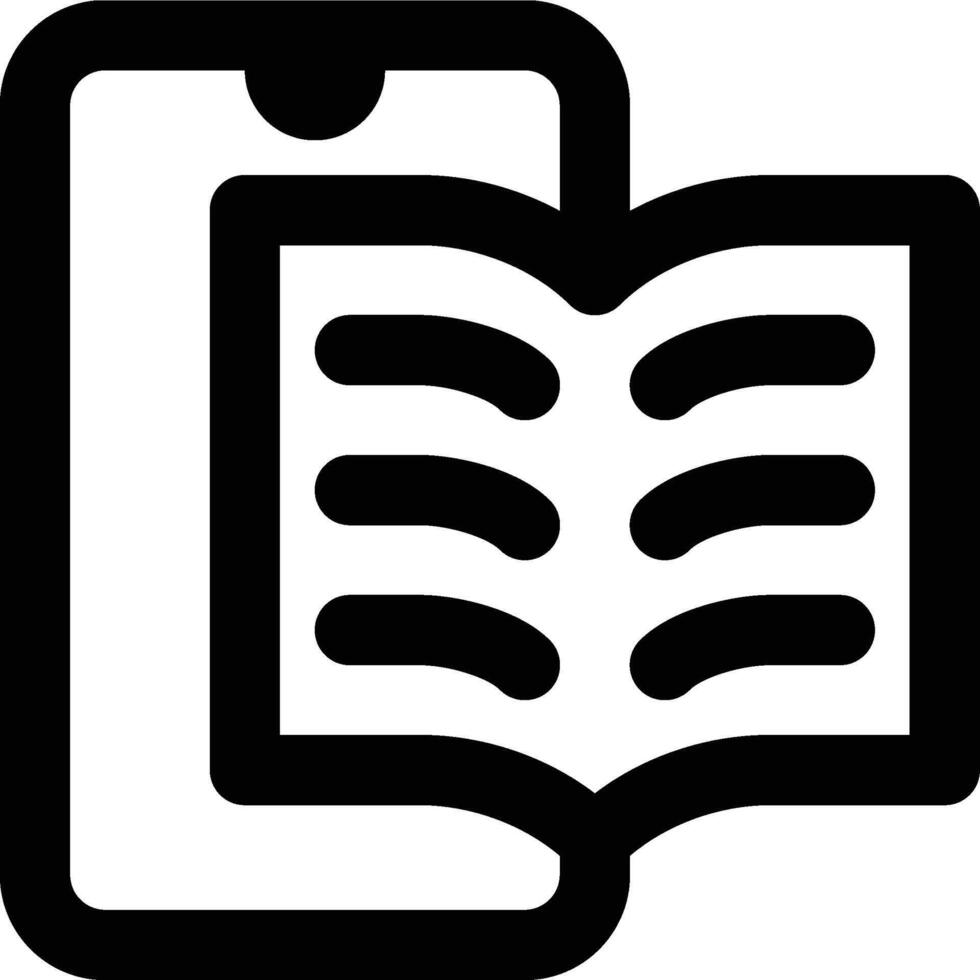 Mobile Learning, Mobile App, Learning Outline Icon vector
