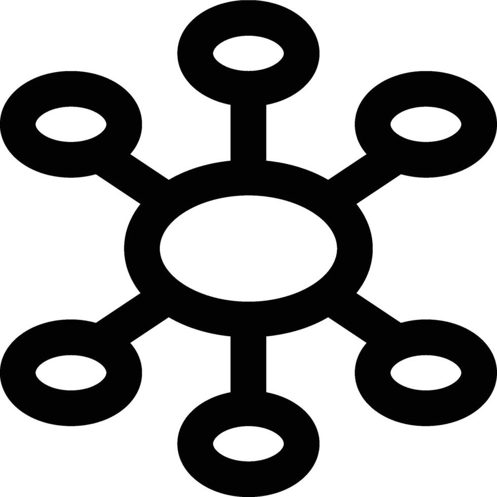 Mind Mapping, Concept Mapping, Diagram Outline Icon vector