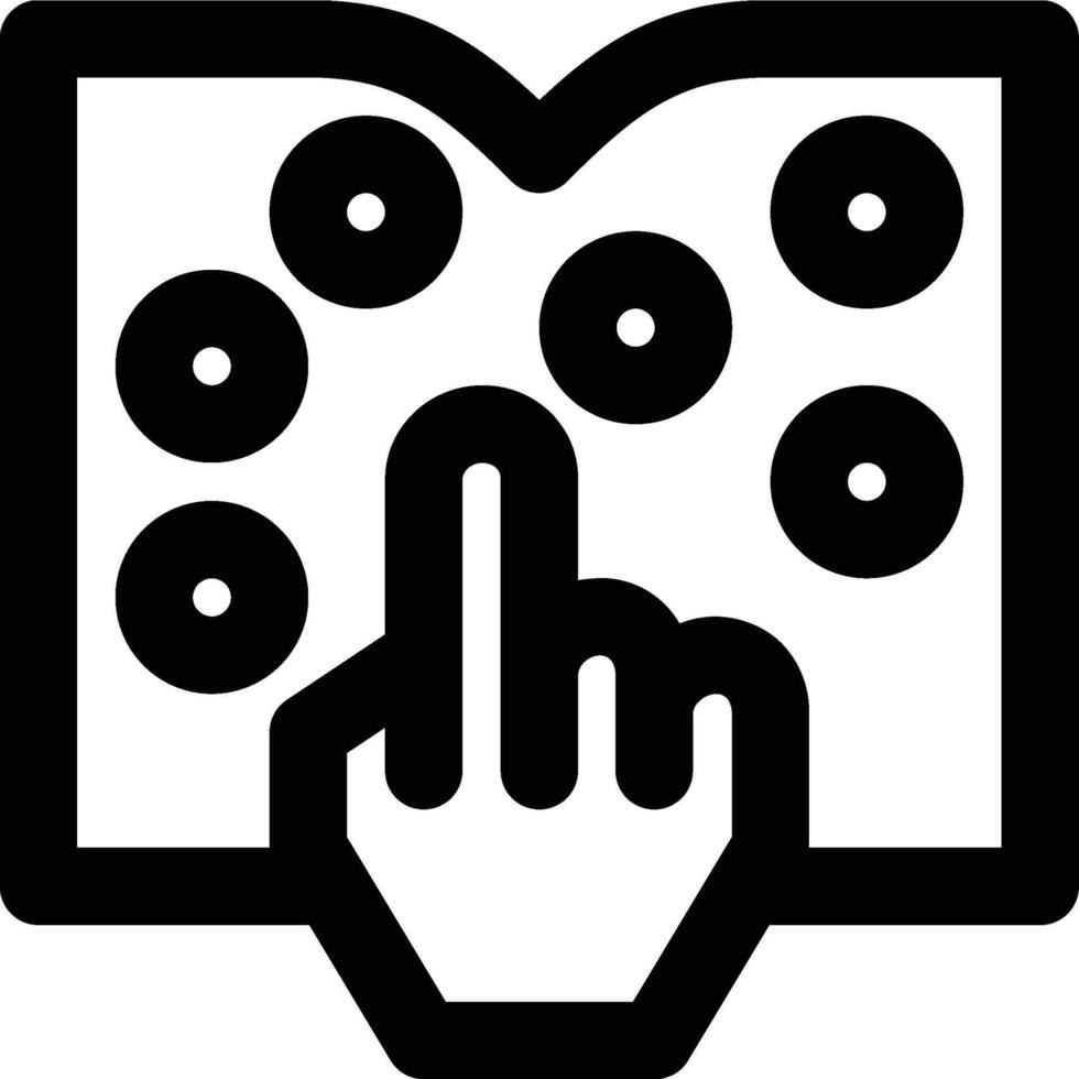Disability, Reading, Braille Outline Icon vector