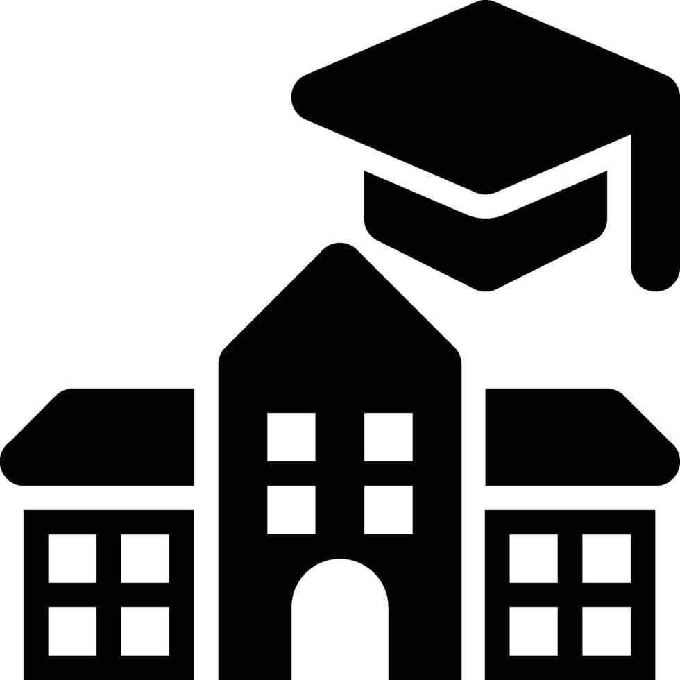University, College, Education Glyph Solid Icon vector