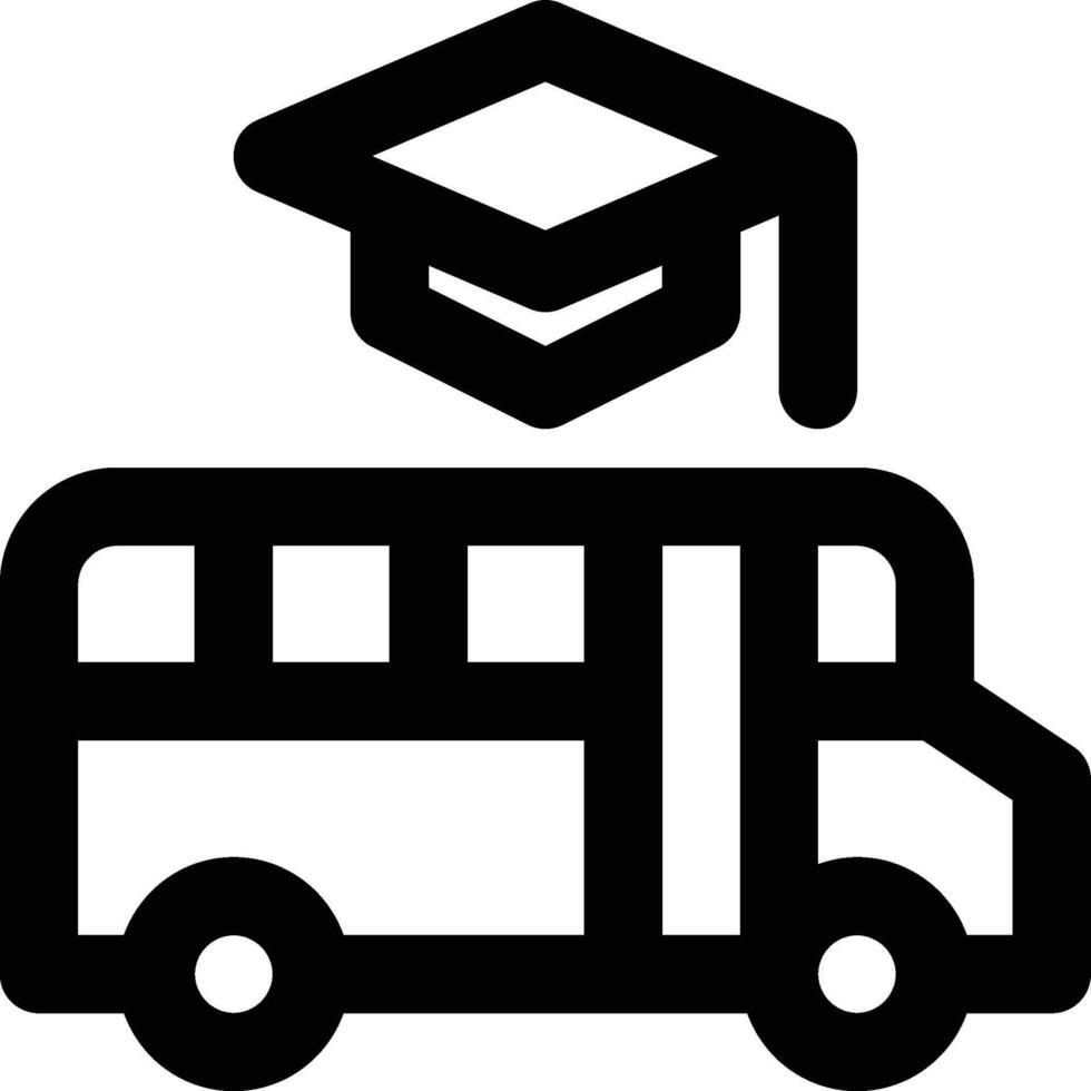 School Bus, Transportation, Vehicle Outline Icon vector
