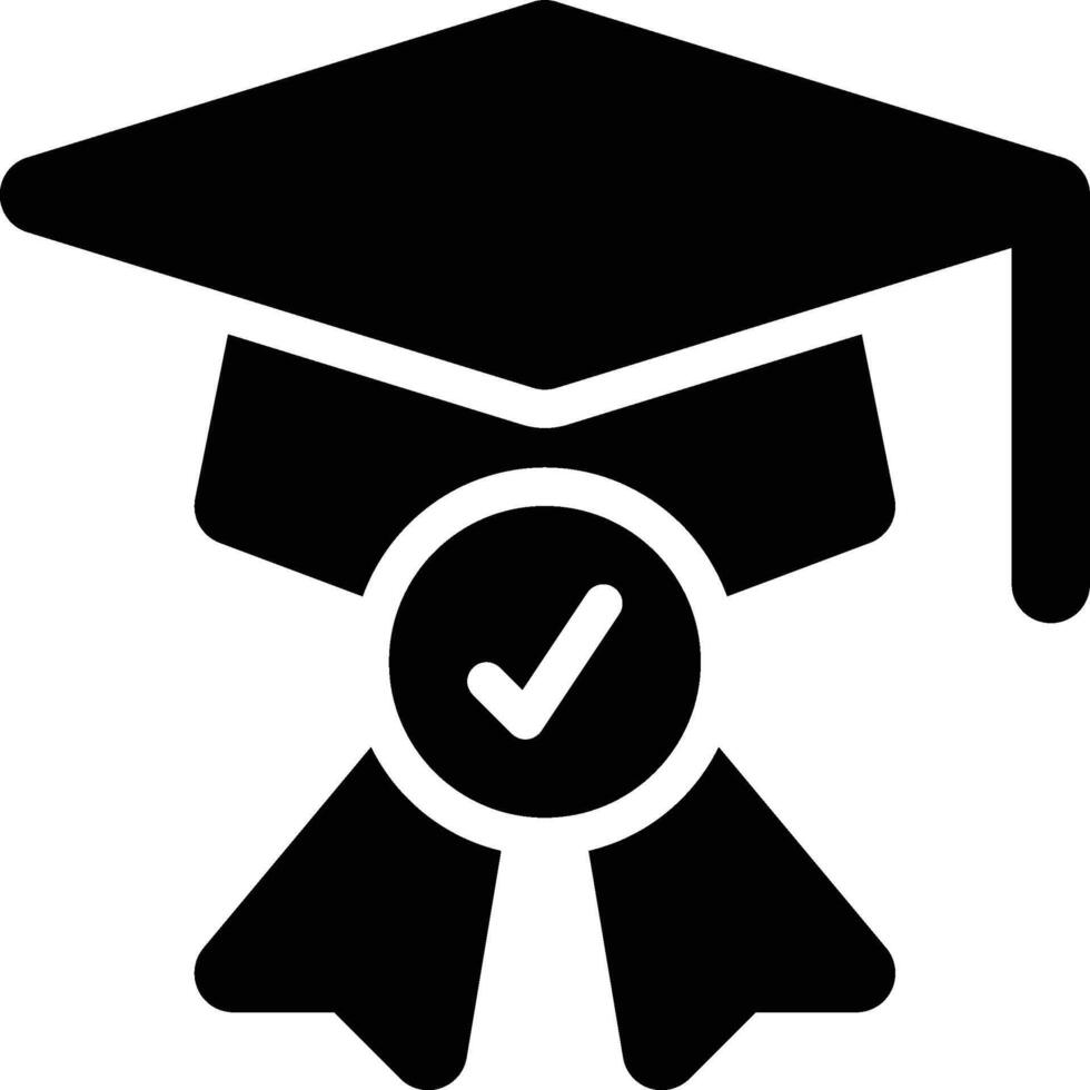 Academic Degree, Certification, Graduation Glyph Solid Icon vector