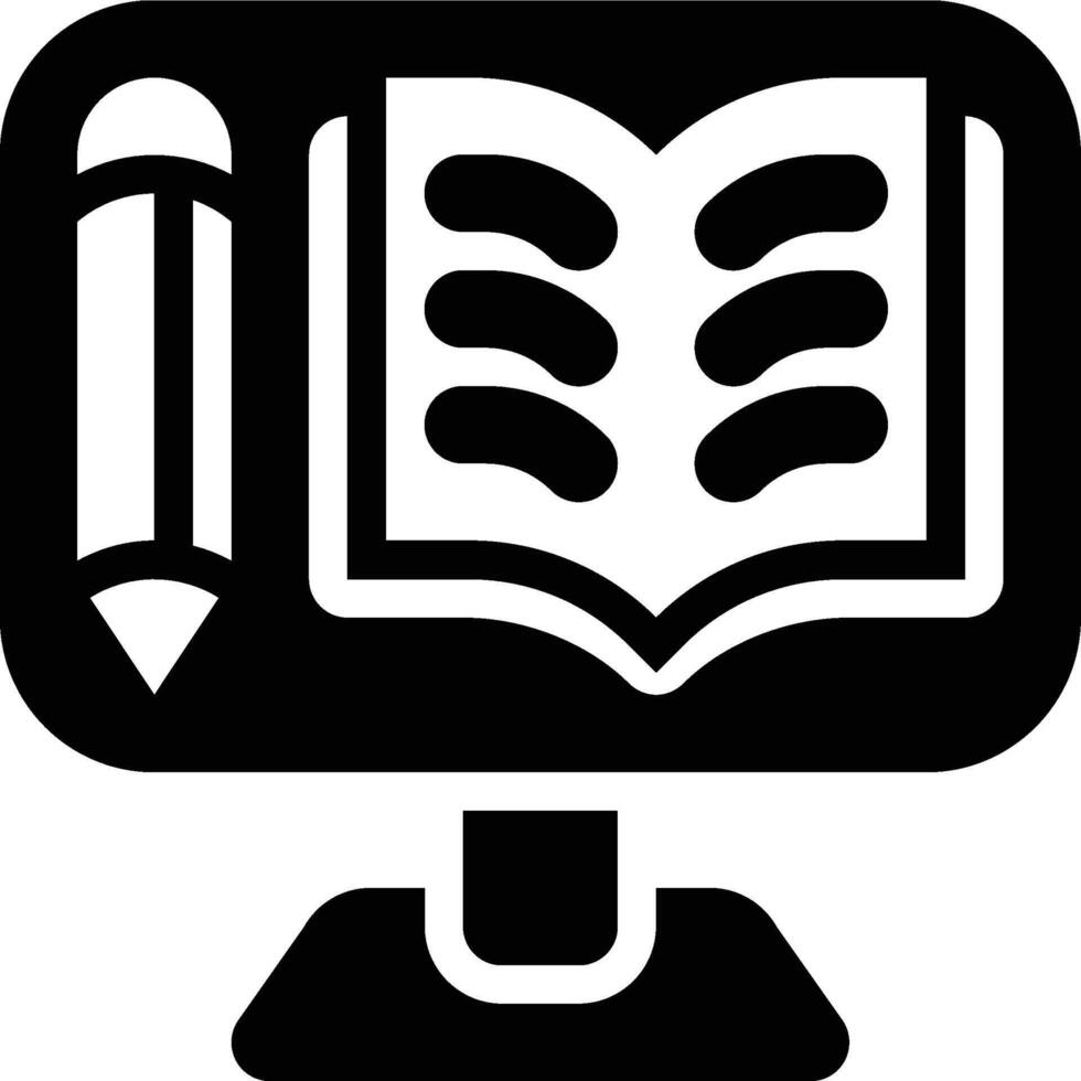 Online Education, Online Learning, Online Course Glyph Solid Icon vector