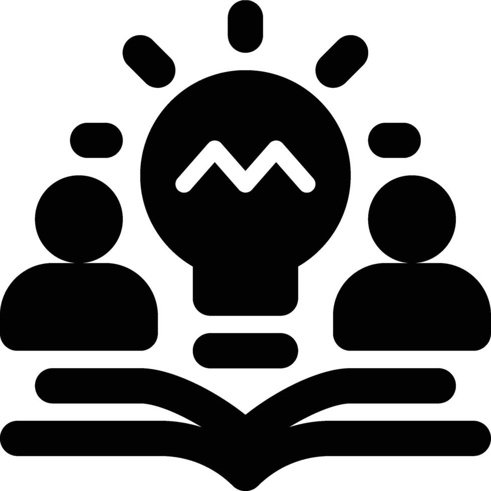 Brainstorming, Learning, Idea Glyph Solid Icon vector