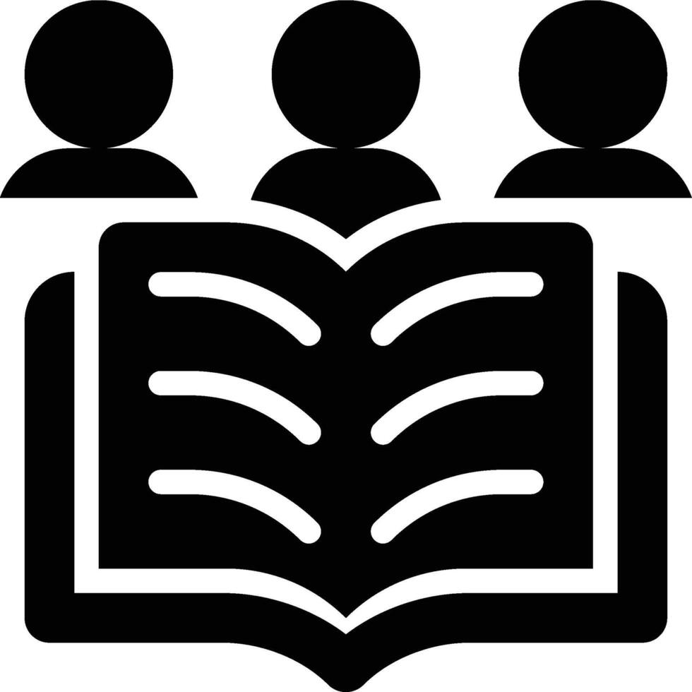 Group Discussion, Learning Group, Study Group Glyph Solid Icon vector