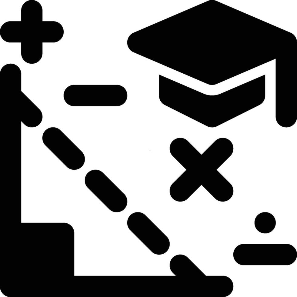 Math, Mathematics, Bachelor Glyph Solid Icon vector