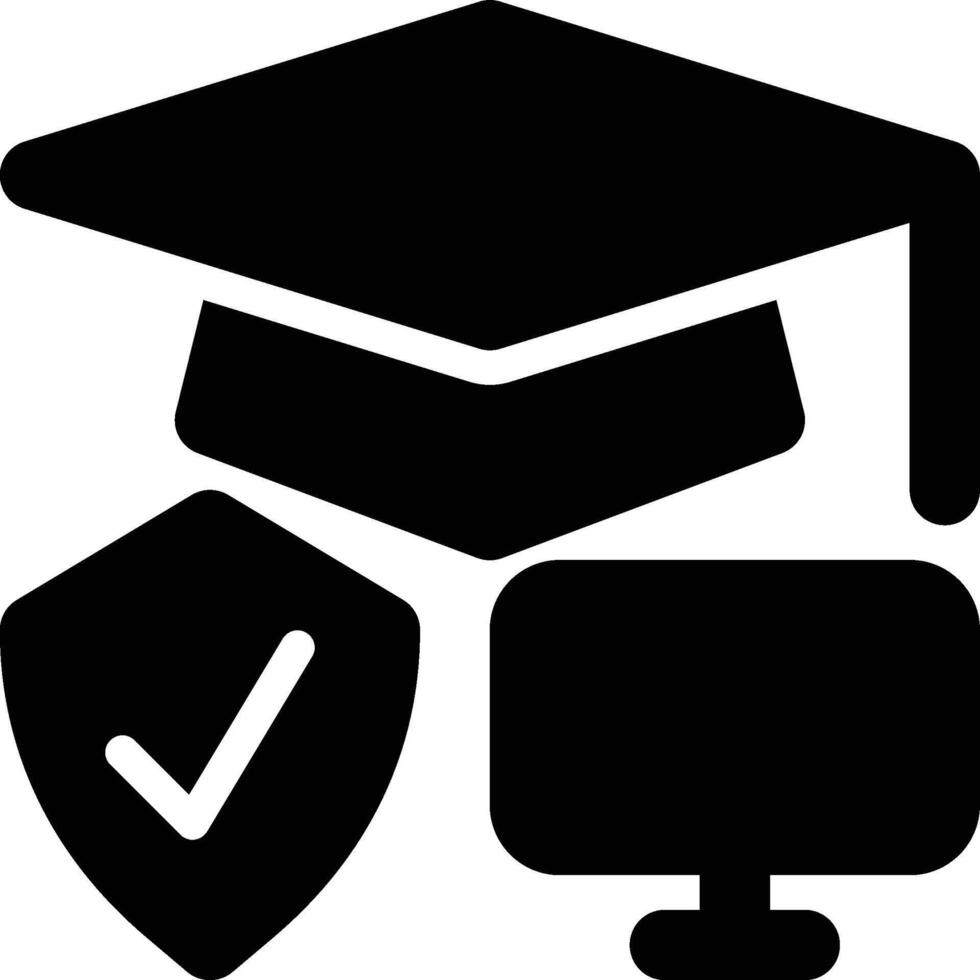 Cyber Security, Education, Course Glyph Solid Icon vector
