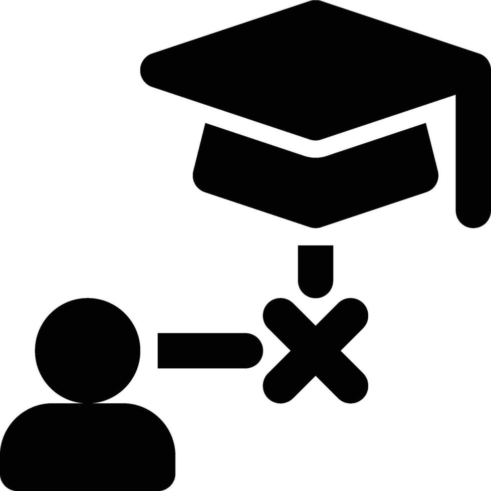 Expulsion, Drop Out, Banned Glyph Solid Icon vector