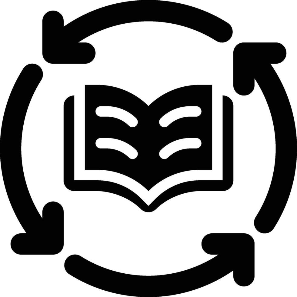 Learning Methodology, Learning Process, Learning Steps Glyph Solid Icon vector