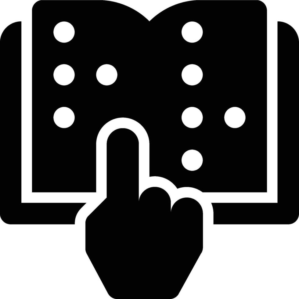 Disability, Reading, Braille Glyph Solid Icon vector
