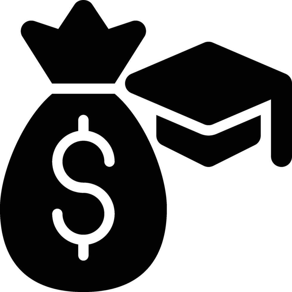 Tuition, Cost, Education Glyph Solid Icon vector