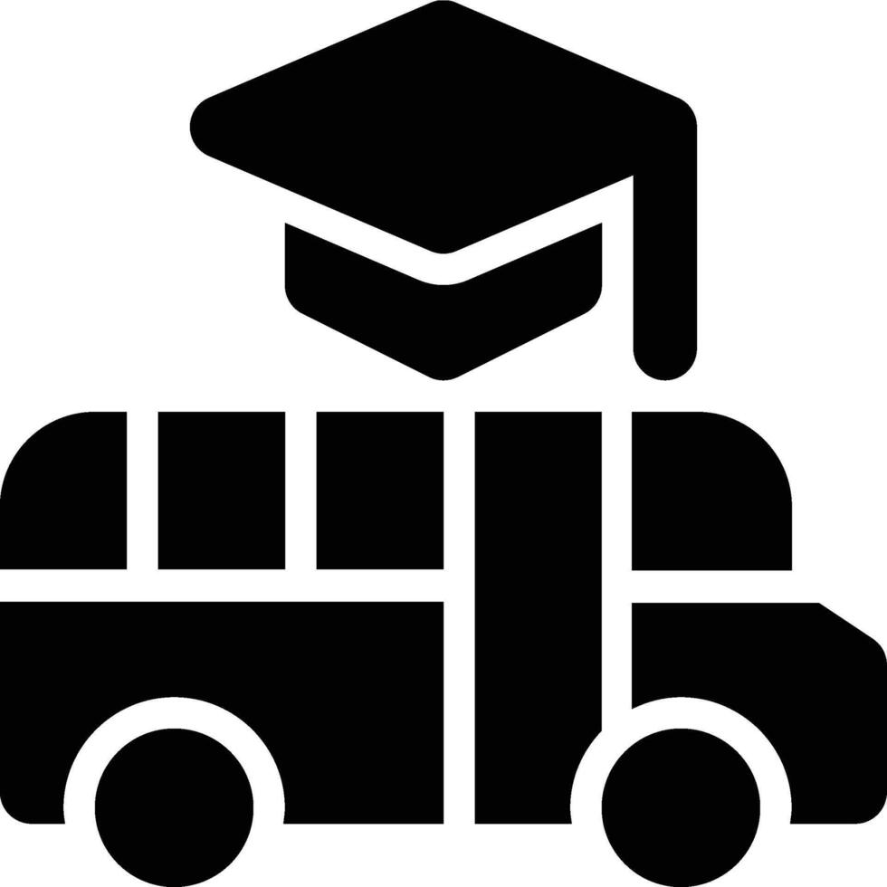 School Bus, Transportation, Vehicle Glyph Solid Icon vector