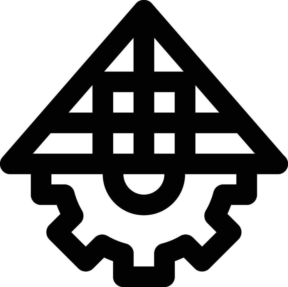 Structural Engineering, Roof Structure, Engineering Outline Icon vector