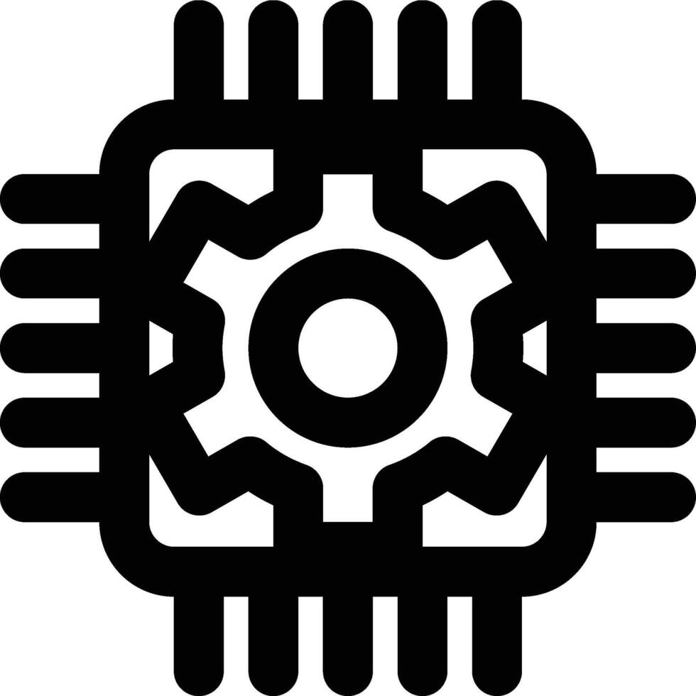 Mechatronics, Engineering, Semiconductor Outline Icon vector