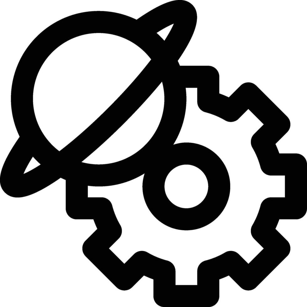 Planetary Engineering, Astronomy, Planet Outline Icon vector