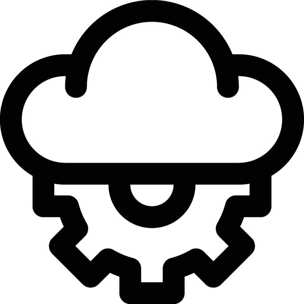 Cloud Engineering, Cloud Service, Cloud Engine Outline Icon vector
