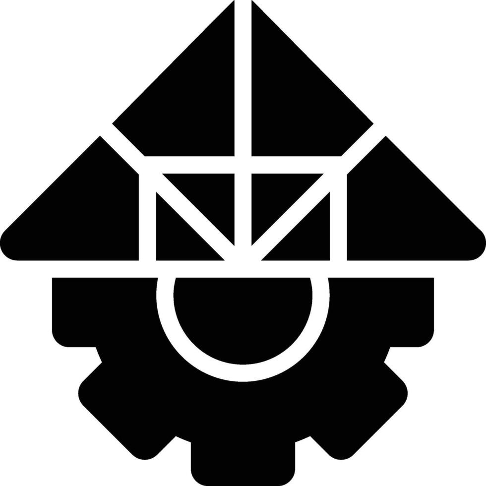 Structural Engineering, Roof Structure, Engineering Glyph Solid Icon vector