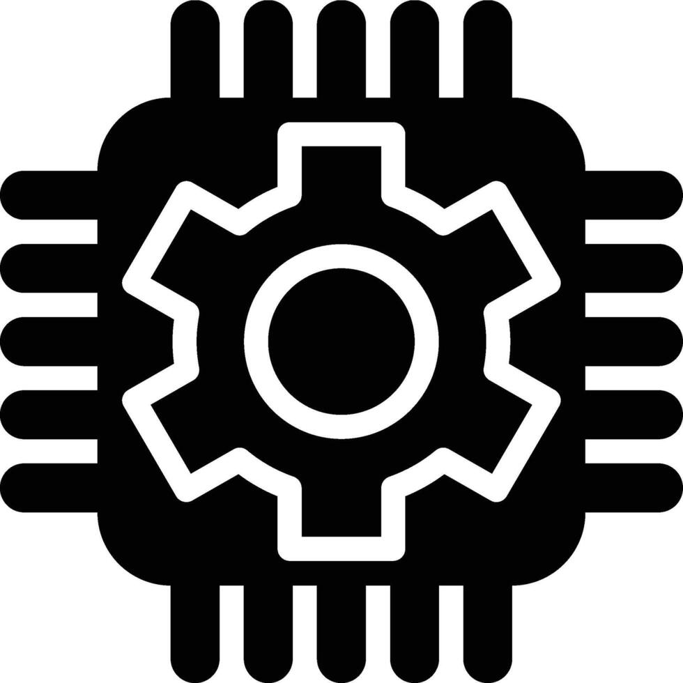 Mechatronics, Engineering, Semiconductor Glyph Solid Icon vector