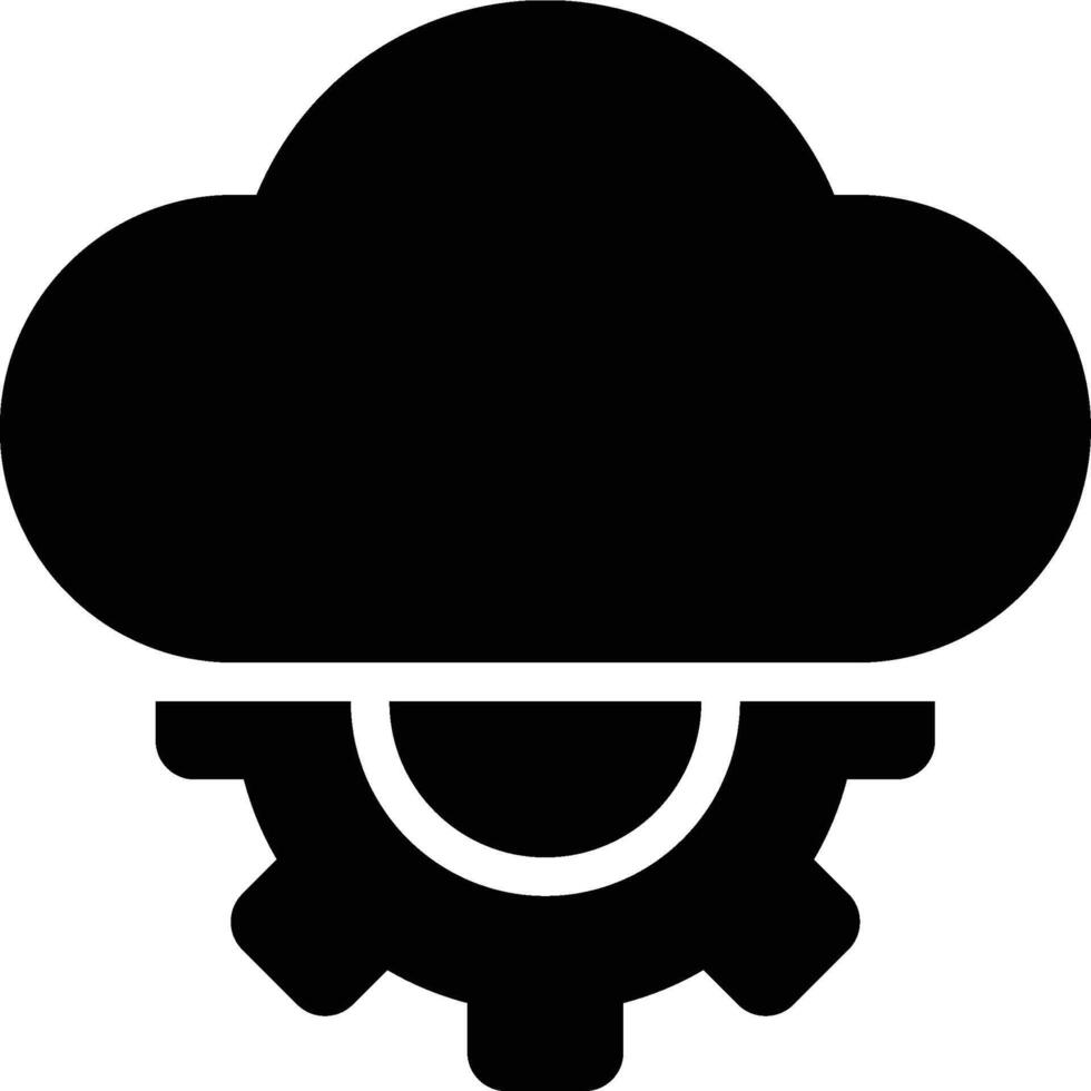 Cloud Engineering, Cloud Service, Cloud Engine Glyph Solid Icon vector