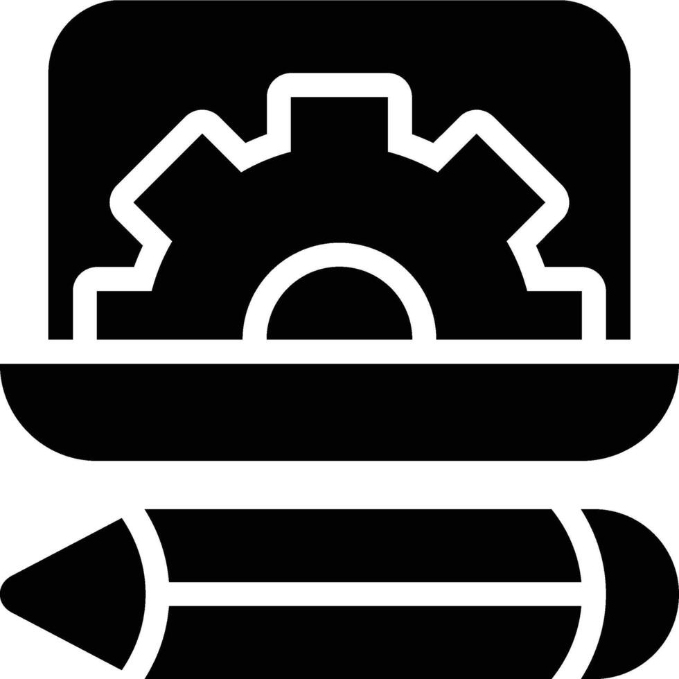 Computer Aided, Design, Cad Glyph Solid Icon vector
