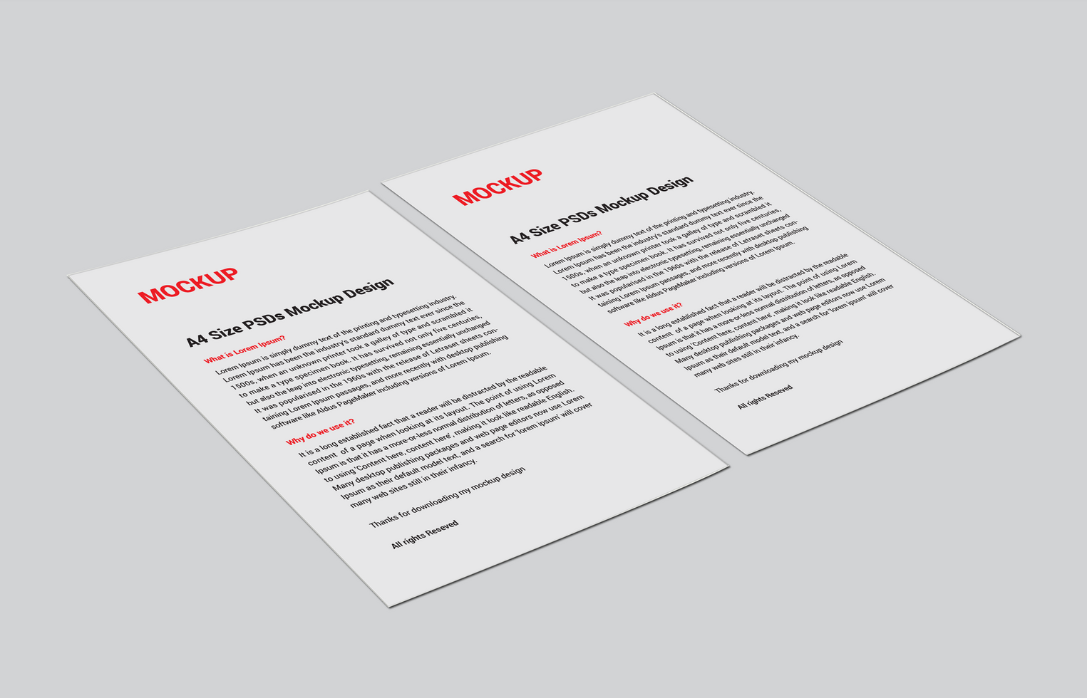 Premium Latest Distinguished Menu posters pamphlets invoice Letterhead fax cover flyer Leaflets and Letters two side 3D Mockup psd