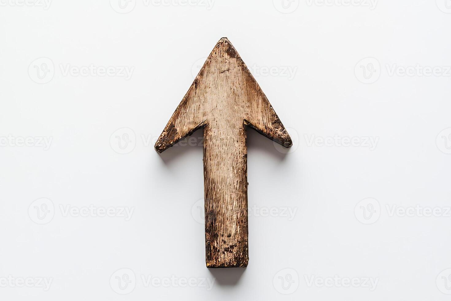 Arrow pointing upward, isolated on a white background. photo
