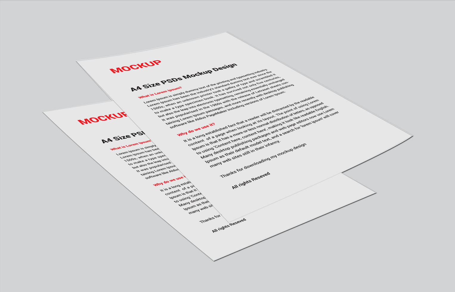 Premium Latest Distinguished Menu posters pamphlets invoice Letterhead fax covers flyer Leaflet and Letters two side 3D Mockup psd