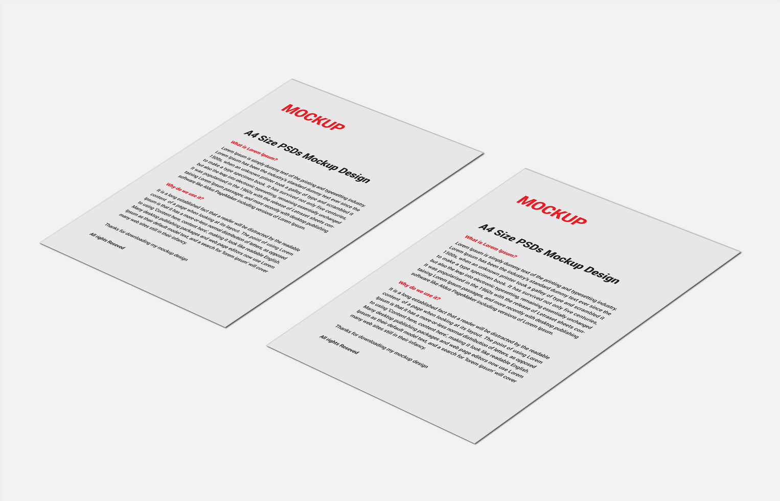 Premium Latest Distinguished Menu posters pamphlets invoice Letterhead fax cover flyers Leaflets and Letters two sides 3D Mockup psd
