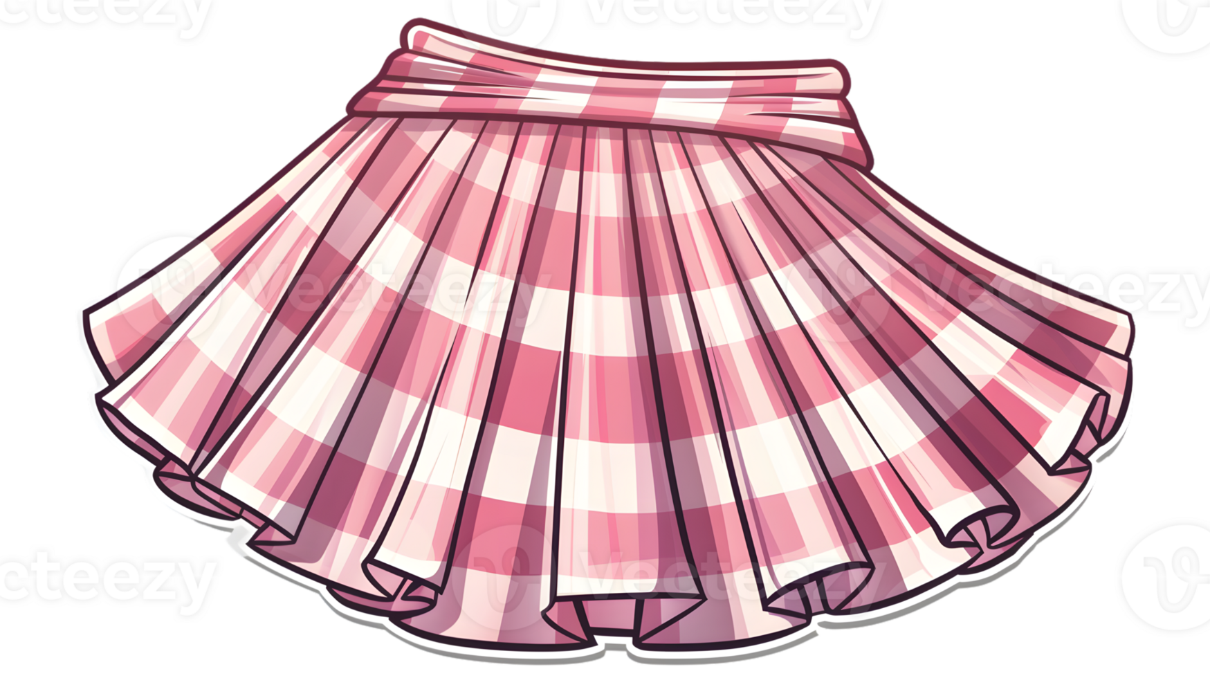 Pink Plaid Pleated Skirt A Stylish and Versatile Fashion Item for Various Outfits and Design P png