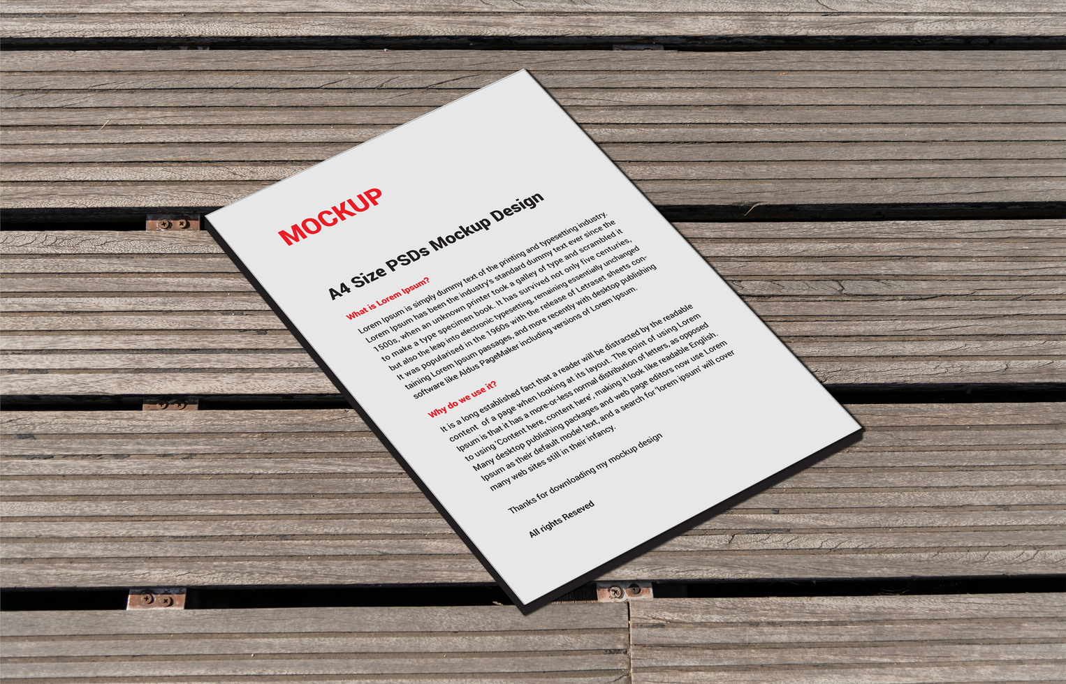 Premium Latest Distinguished Menu posters pamphlets invoice Letterhead fax cover flyer Leaflets and Letters one side 3D Mockup with the wooden background psd