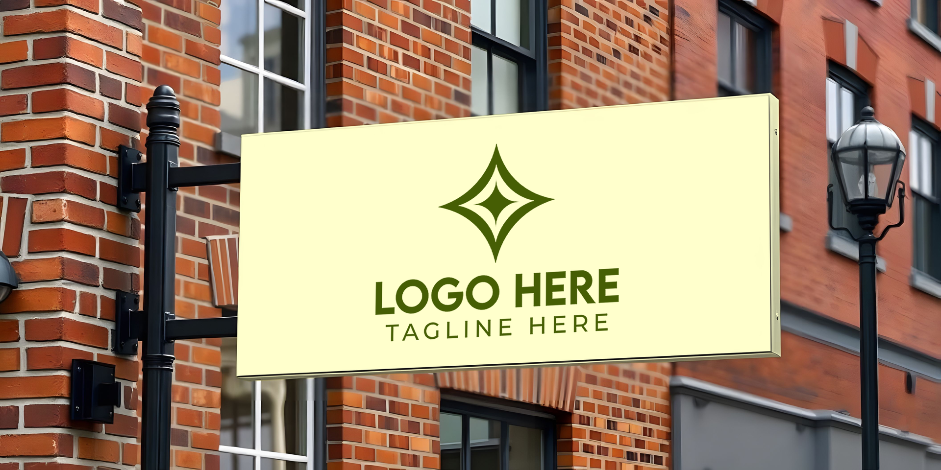 Outdoor Shop Sign Advertising Mockup psd