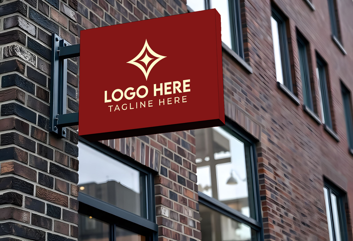 Shop Advertising logo Signage Mockup psd