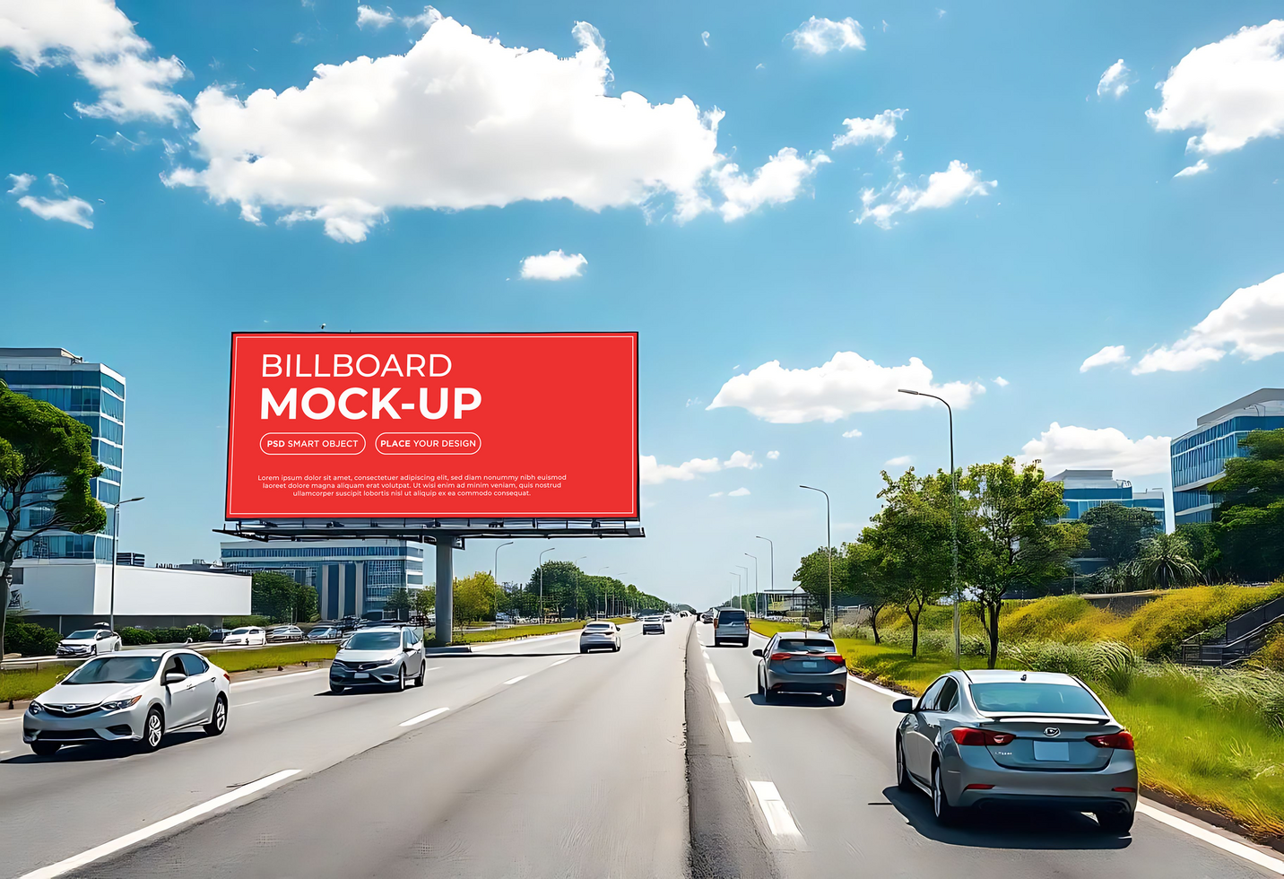 Billboard road side mockup psd