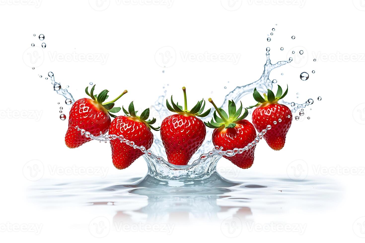 A refreshing strawberry splash evoking summer joy HDR photo