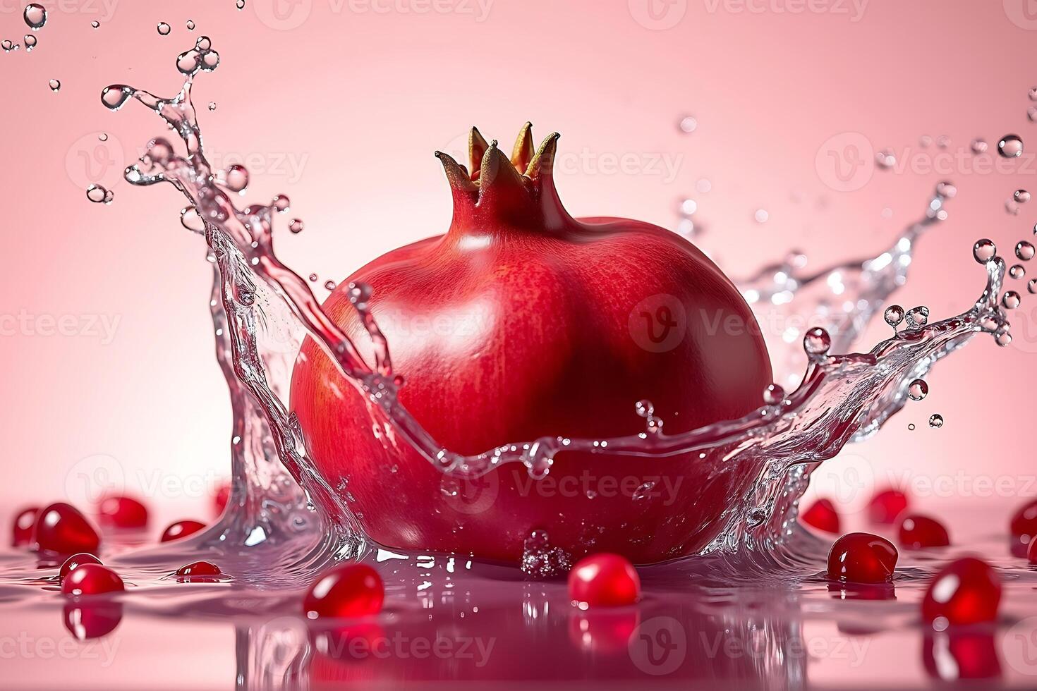 Ruby pomegranate bursts with refreshment macro focus photo