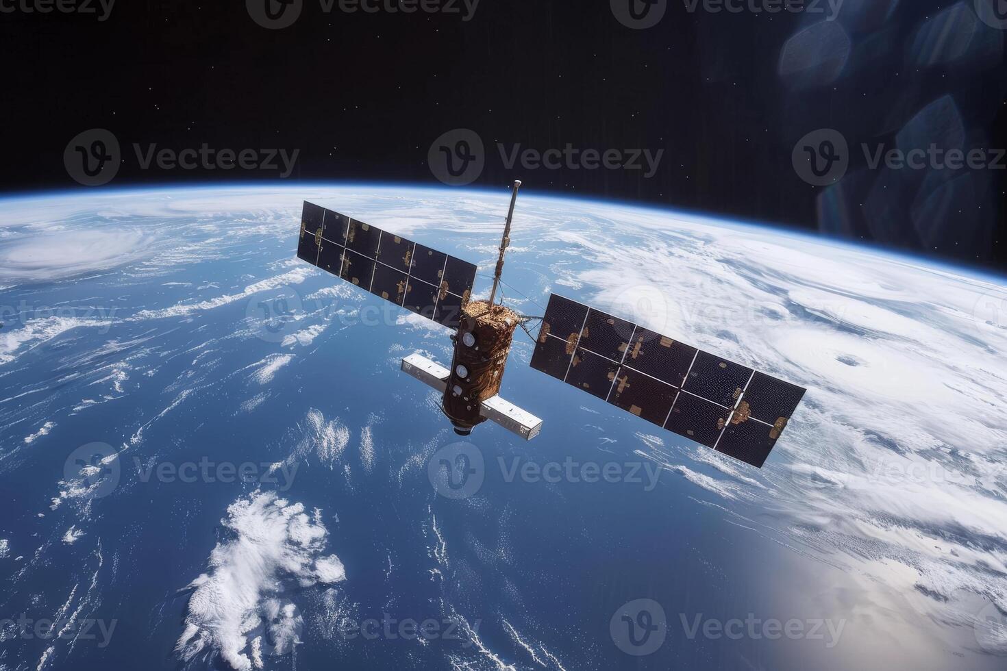 Above The Clouds. A Satellite's Silent Circuit On The Edge Of Space. photo