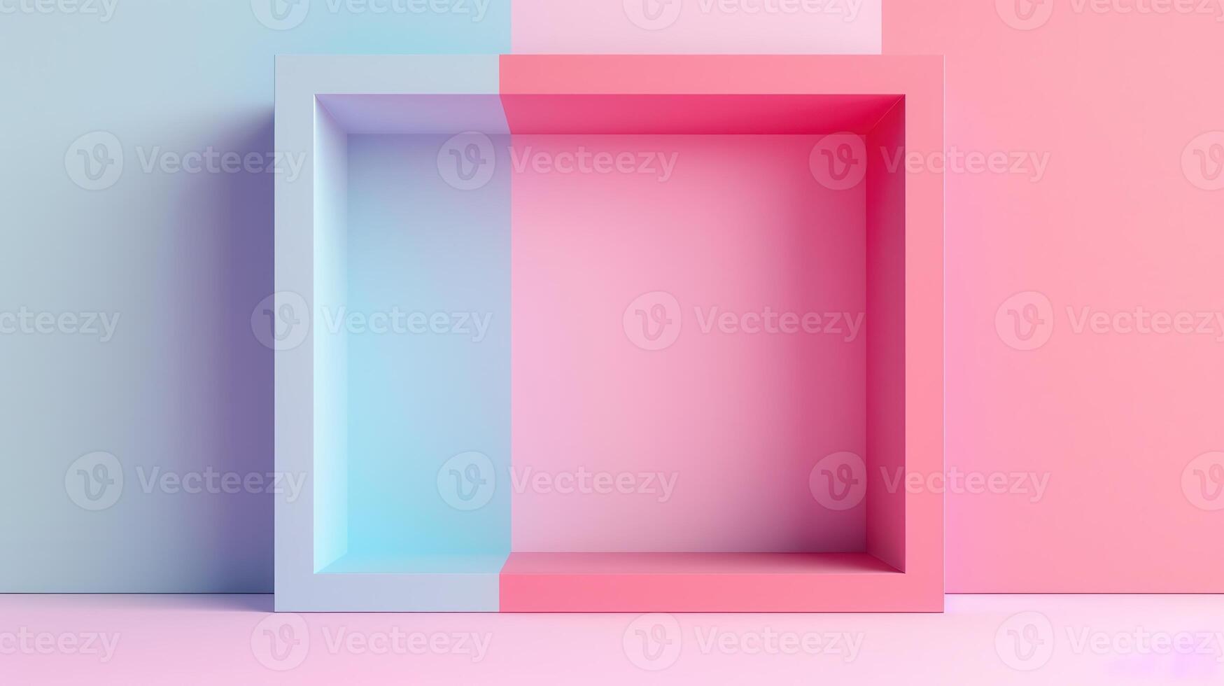 Abstract Minimalist Birthday Frame with Soft Gradients and Geometric Color Blocks Design photo