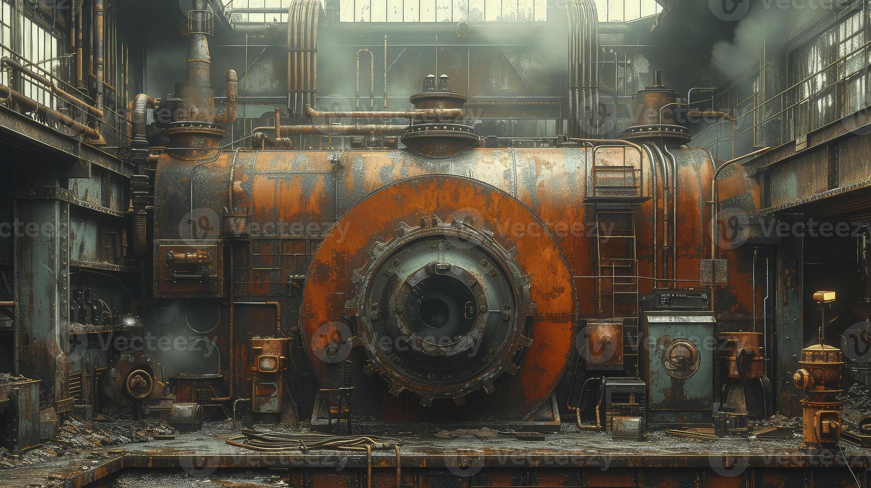 Steampunk industrial design wallpaper photo