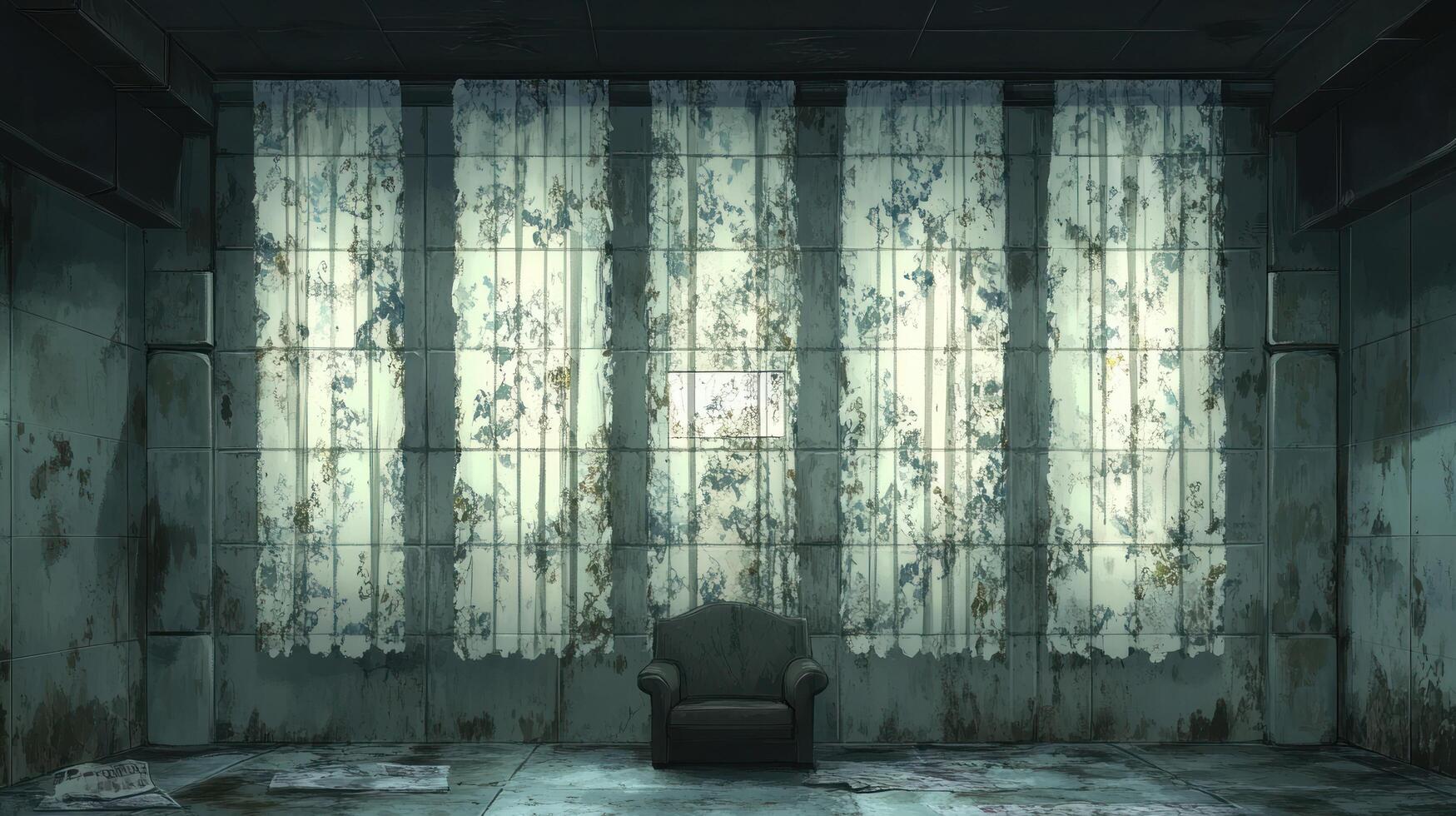 Eerie Abandoned Room Digital Art Wallpaper photo
