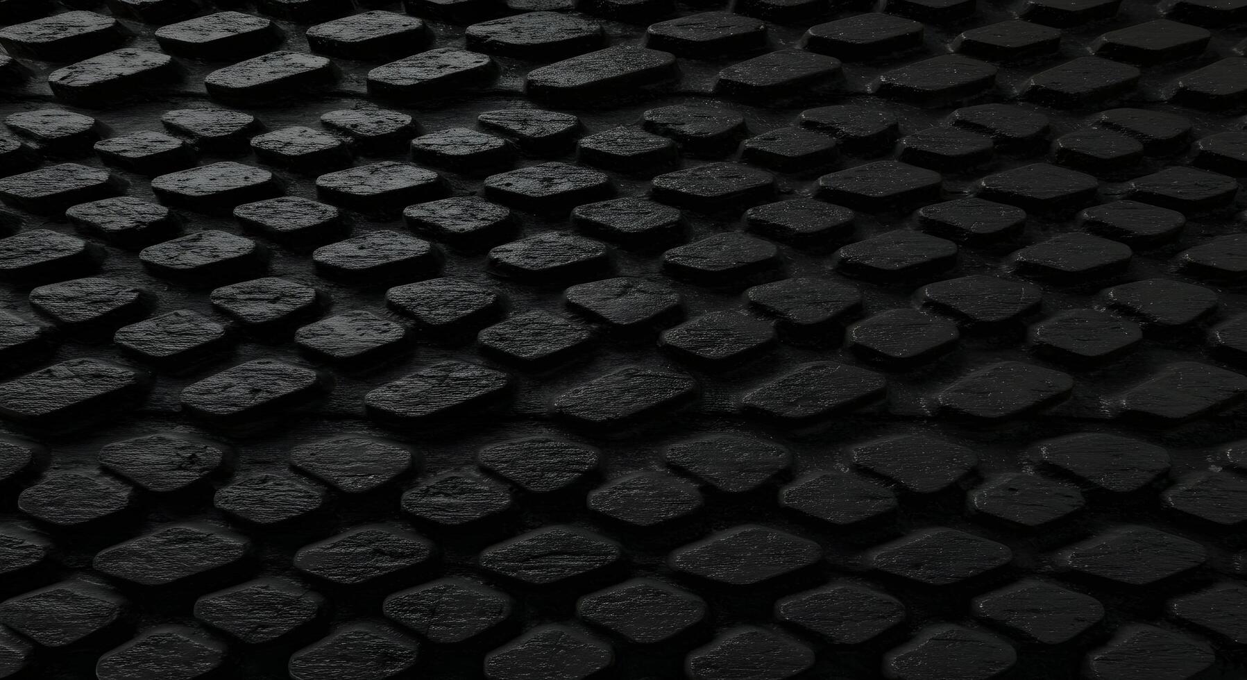 High-resolution panorama of black rubber flooring with a uniform, repeating texture, perfect for backgrounds and digital designs. photo